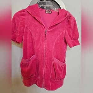 Pre-owned Juicy Couture terry cloth hoodie size M short sleeve
